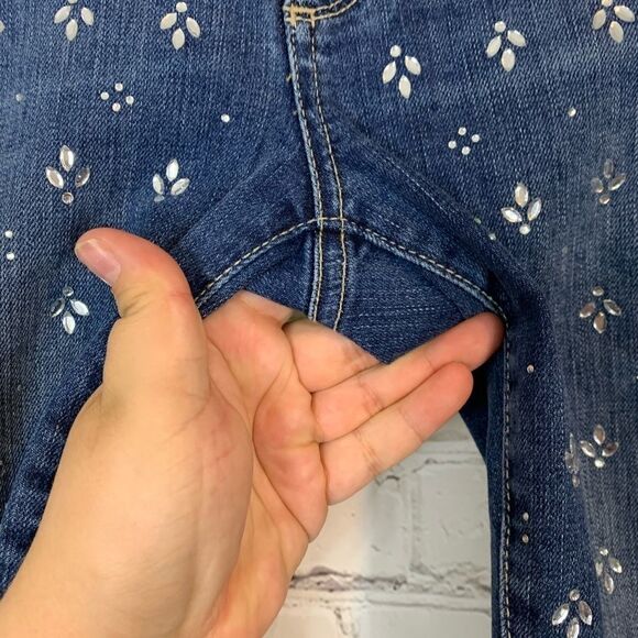 Paige 'Verdugo' Miles Embellished Mid Rise Jeweled Skinny Jean 25 - Picture 4 of 12